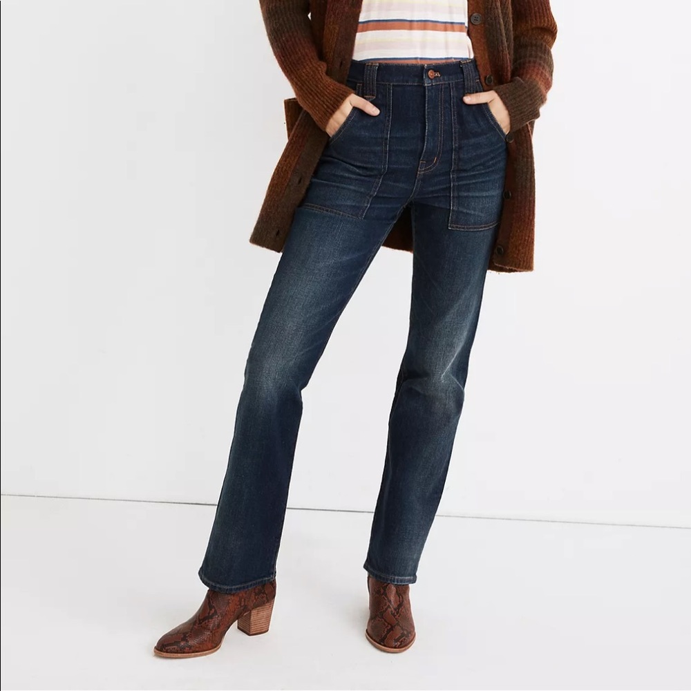 Madewell Highrise Bootcut Jeans in Hezelton Wash- Carpenter Edition size 26